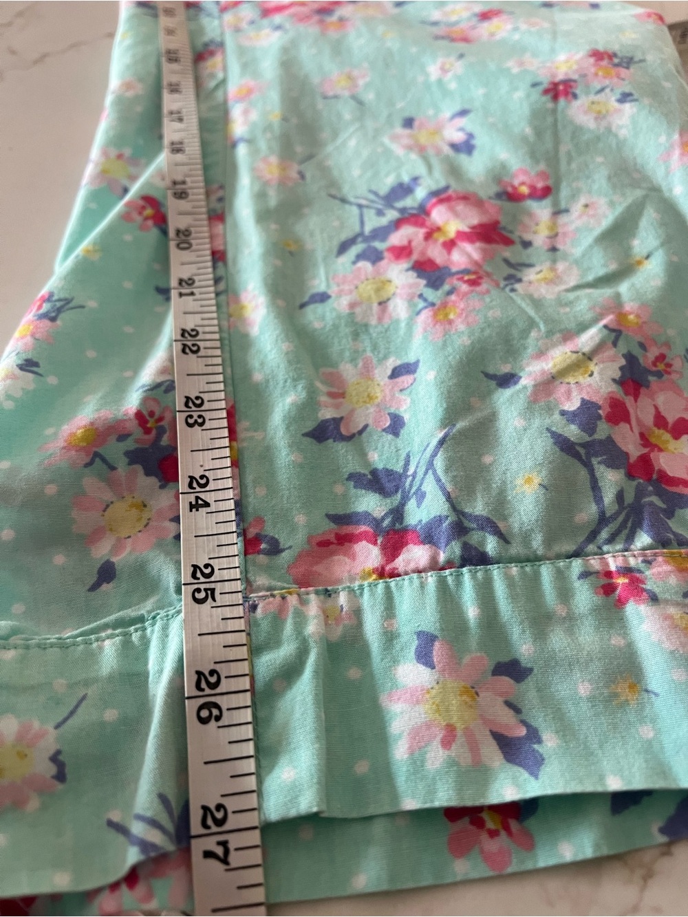 Dreams & Co. Aqua Floral 100% Cotton Pajama Lounge Pants Cottagecore L - Picture 12 of 12